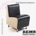 Fauteuil d'Attente | ELEGANCE Droit noir et crème | REM