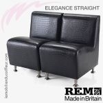 Fauteuil d'Attente | ELEGANCE Droit noir x2 | REM